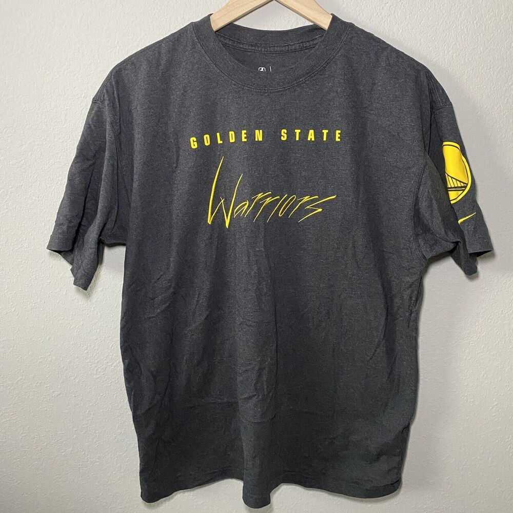 Men’s Nike NBA Golden State Warriors 100% Cotton T-Shirt Embroidered Gray